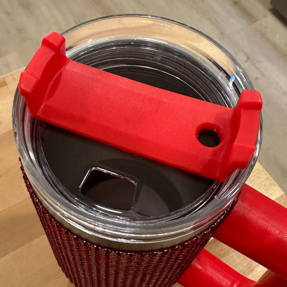 New! Red Diamond Insulated Blinged Out 40oz. Tumbler Handle & Straw - Picture 9 of 16